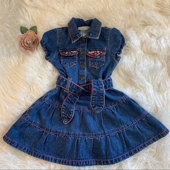Carter’s 18M Jean Dress W/ Embroidered Pockets - Picture 1 of 6